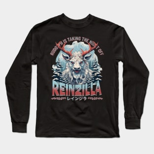 Reinzilla The King of Xmas Reindeer Long Sleeve T-Shirt